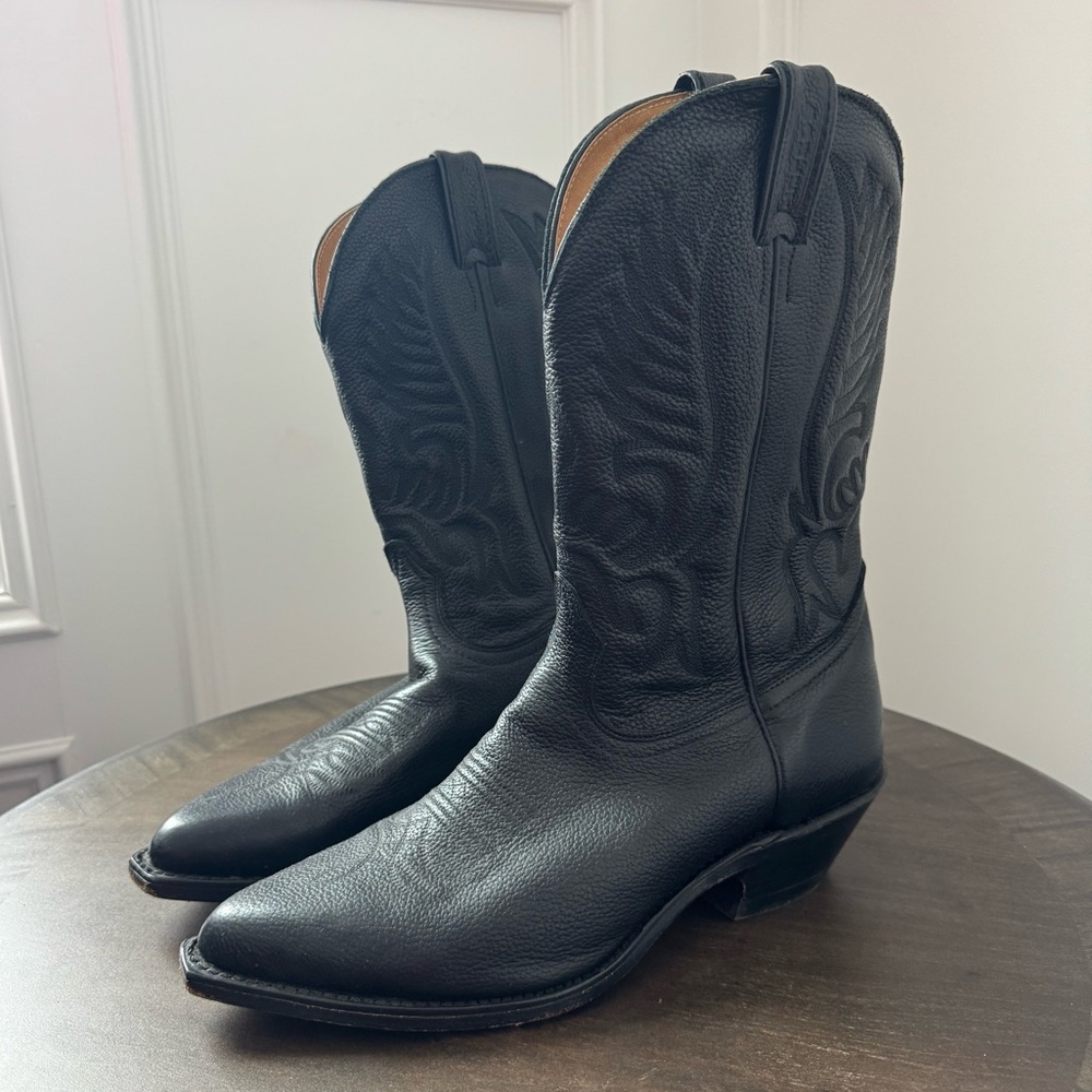 Boulet 1866 Black Leather Western Cowboy Boot - Men’s Size 9 - EUC - Picture 3 of 10